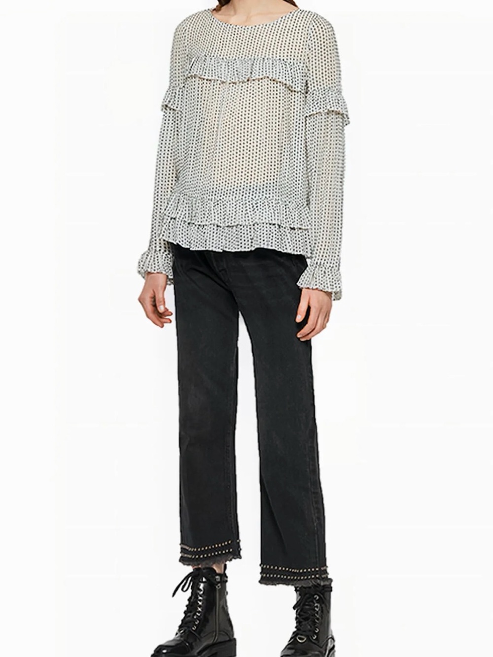 ALL SAINTS Ruffle Blouse Top